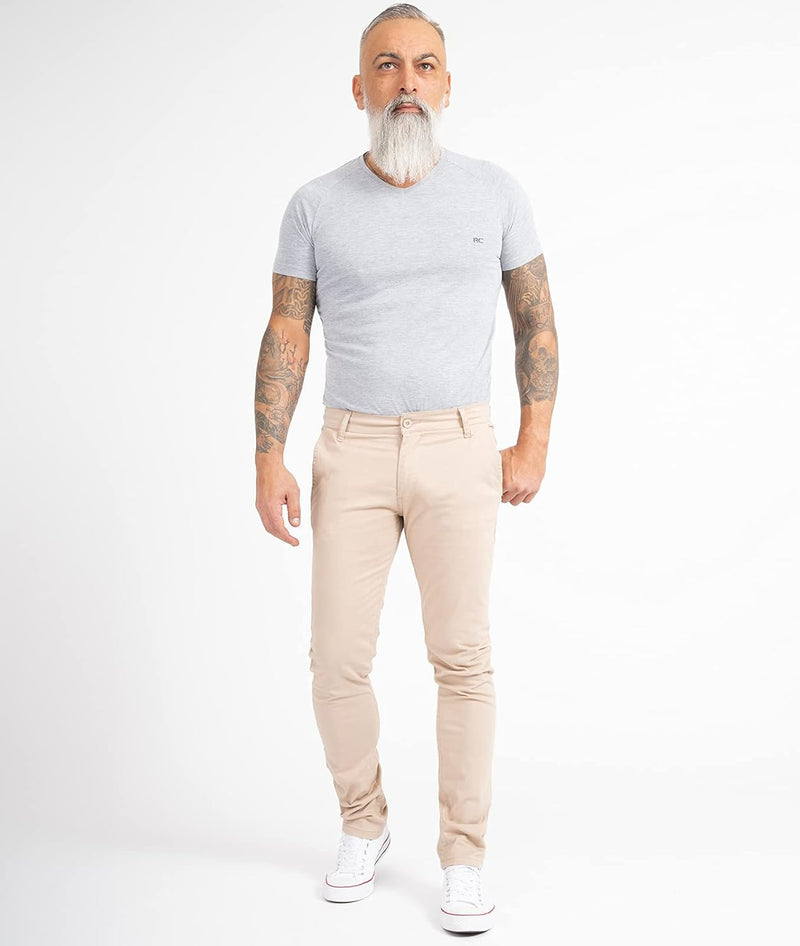Indumentum Chino Hose Basic Slim Fit IS-305 29W / 30L Beige, 29W / 30L Beige