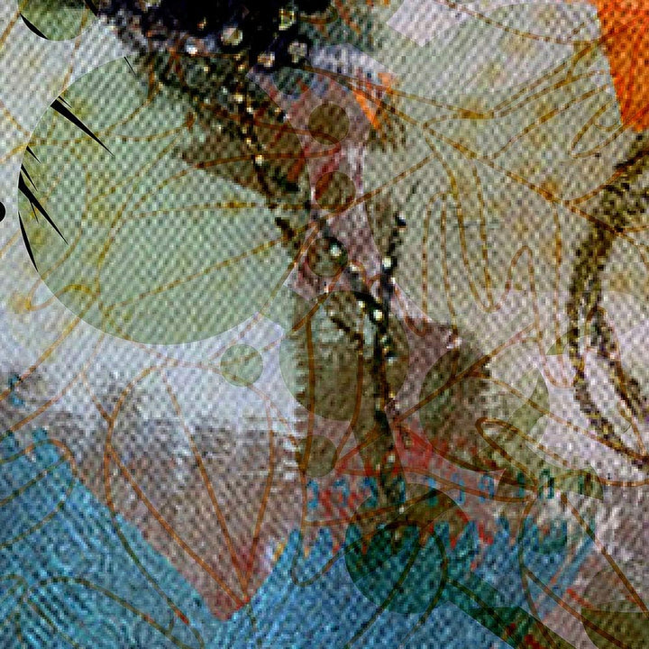 Feeby Bild auf Leinwand Abstrakte arbeit 5-teilig modern Stilvoll mehrfarbig 150x100 cm Leinwandbild