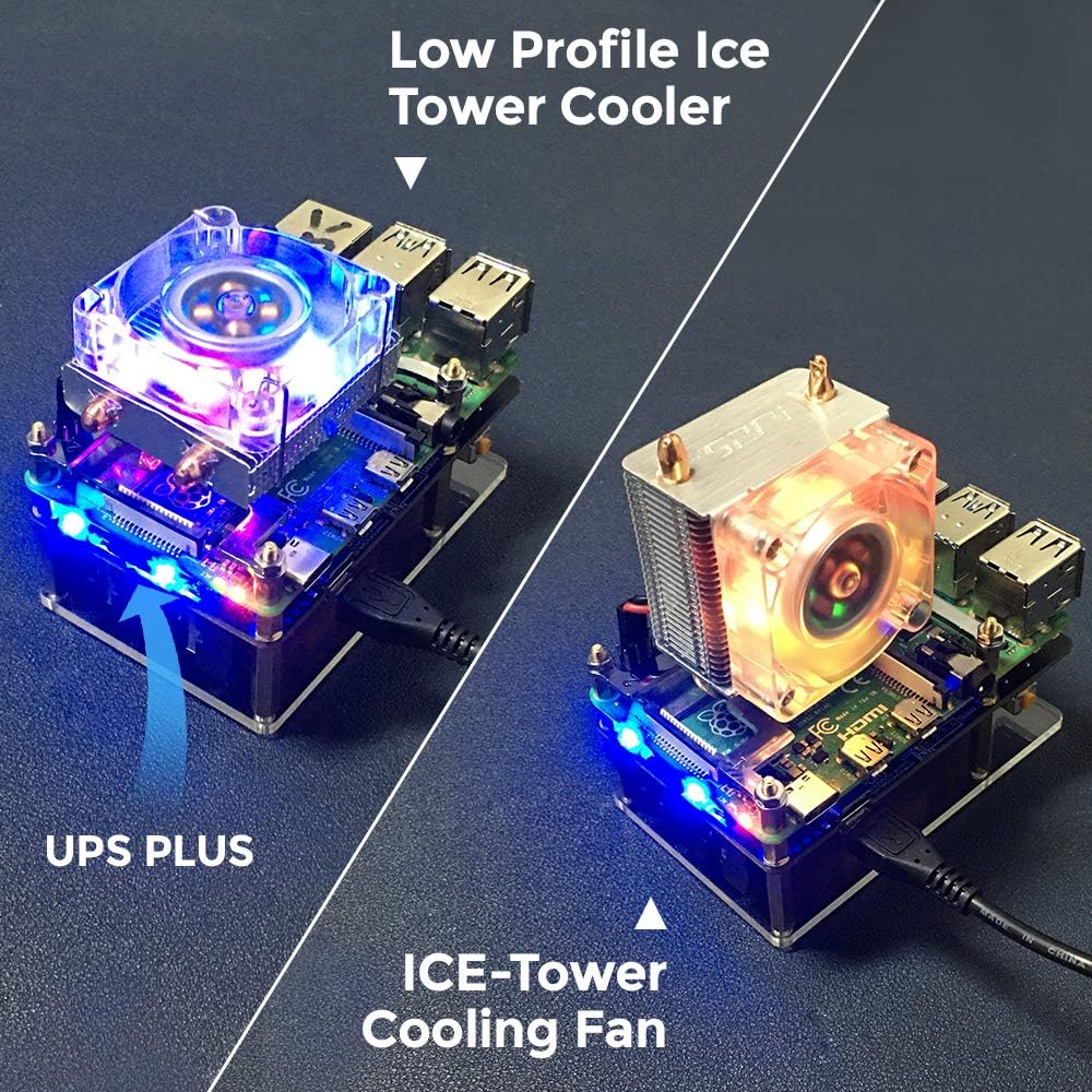 GeeekPi Raspberry Pi UPS V5 Netzteil, unterbrechungsfreie USV HAT, unterstützt 18650 Akkuladegerät P