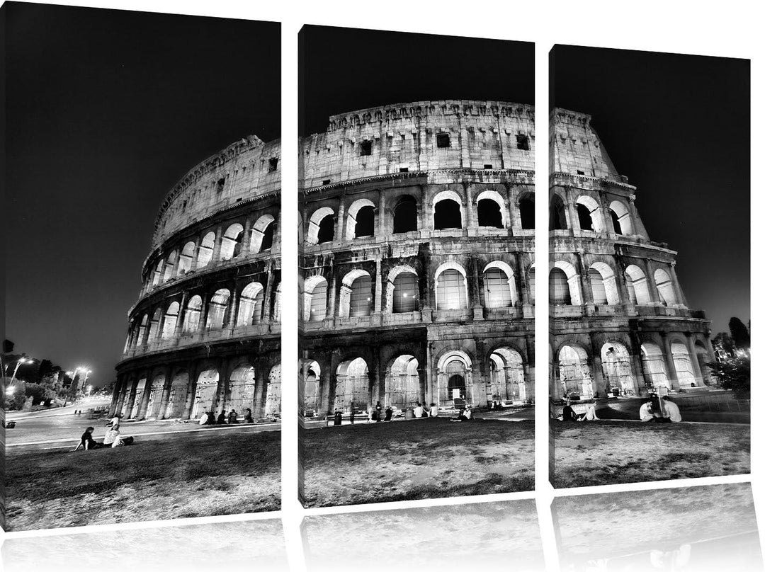Pixxprint Colosseum in Rom Italien Italy als Leinwandbild/Grösse: 3 Teilig (120x80 cm) cm/Wandbild/K