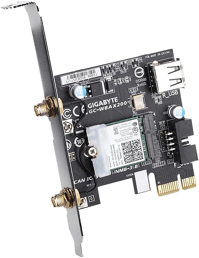 Gigabyte , GC-WBAX200, GC-WBAX200 Dual-Band WiFi 6 2x2 MIMO Wireless PCIe Adapter with Bluetooth 5