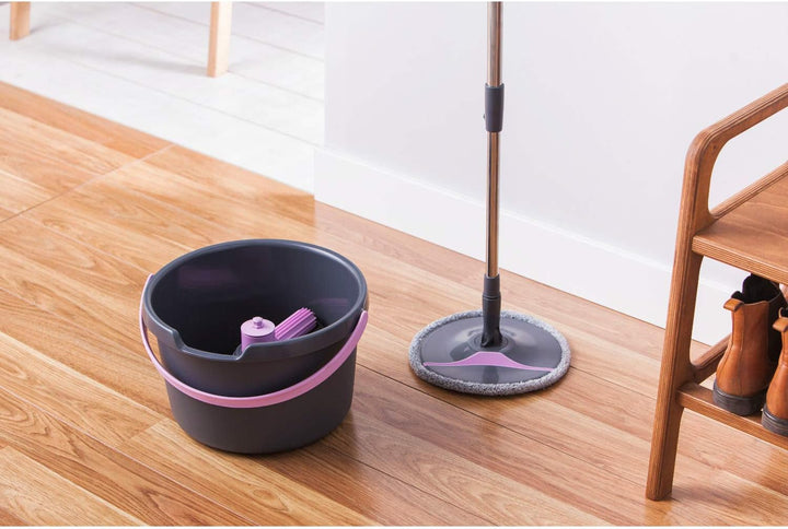 York Prestige York Drehmopp ROLL&UP Klappplatte mit Klet | grau und rosa | Wischmopp, Wischmopp