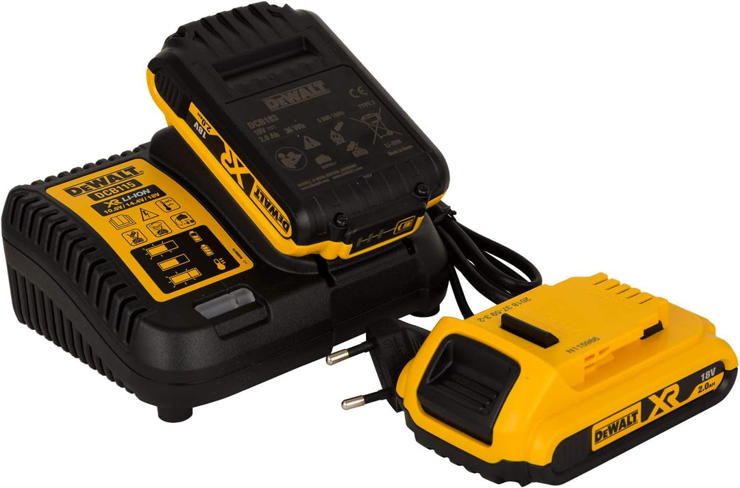 DeWalt DCB115D2-QW Akku-Kit (2 x 18 V / 2 Ah plus DCB 115), 18 V