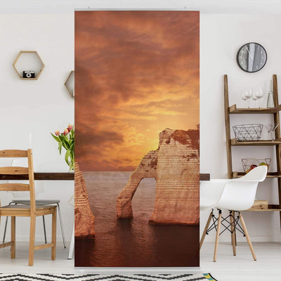 Bilderwelten Raumteiler Sonnenaufgang in Étretat 250x120cm ohne Halterung 250x120cm without hanger,