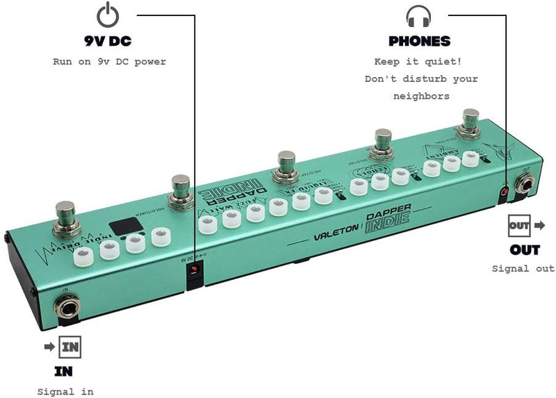 Valeton Multi Effekte Gitarrenpedal Dapper Indie Ambient Psychedelic Garage Postrock Alternative Roc