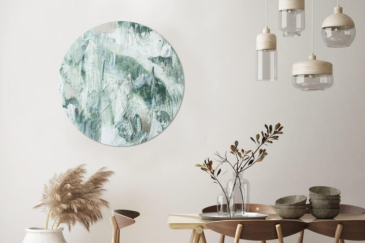 MuchoWow Wandbild Rund Wanddeko Deko Wohnzimmer Bilder 90x90 cm Gartendekoration - Farbe - Abstrakt,