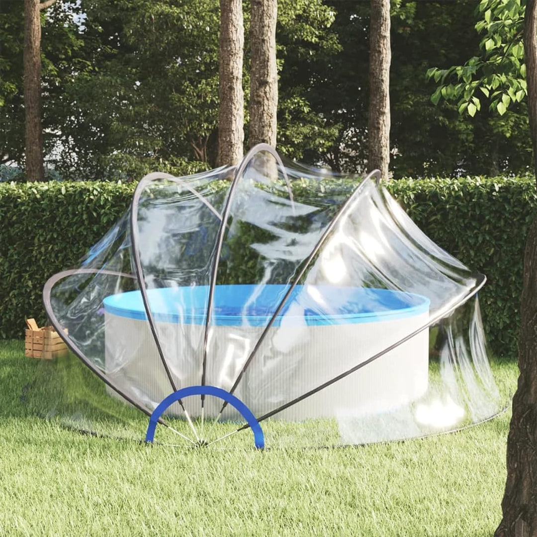 Tidyard Pool Kuppel Rund, Pooldach, Poolabdeckung, Schwimmbadabdeckung, Poolüberdachung, 440x220 cm