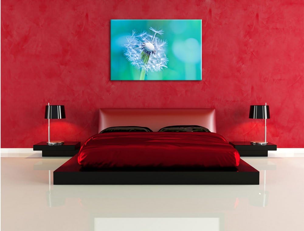Schöner weisser Löwenzahn, Format: 100x70 auf Leinwand, XXL riesige Bilder fertig gerahmt mit Keilra