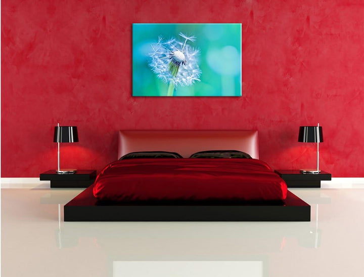 Schöner weisser Löwenzahn, Format: 100x70 auf Leinwand, XXL riesige Bilder fertig gerahmt mit Keilra