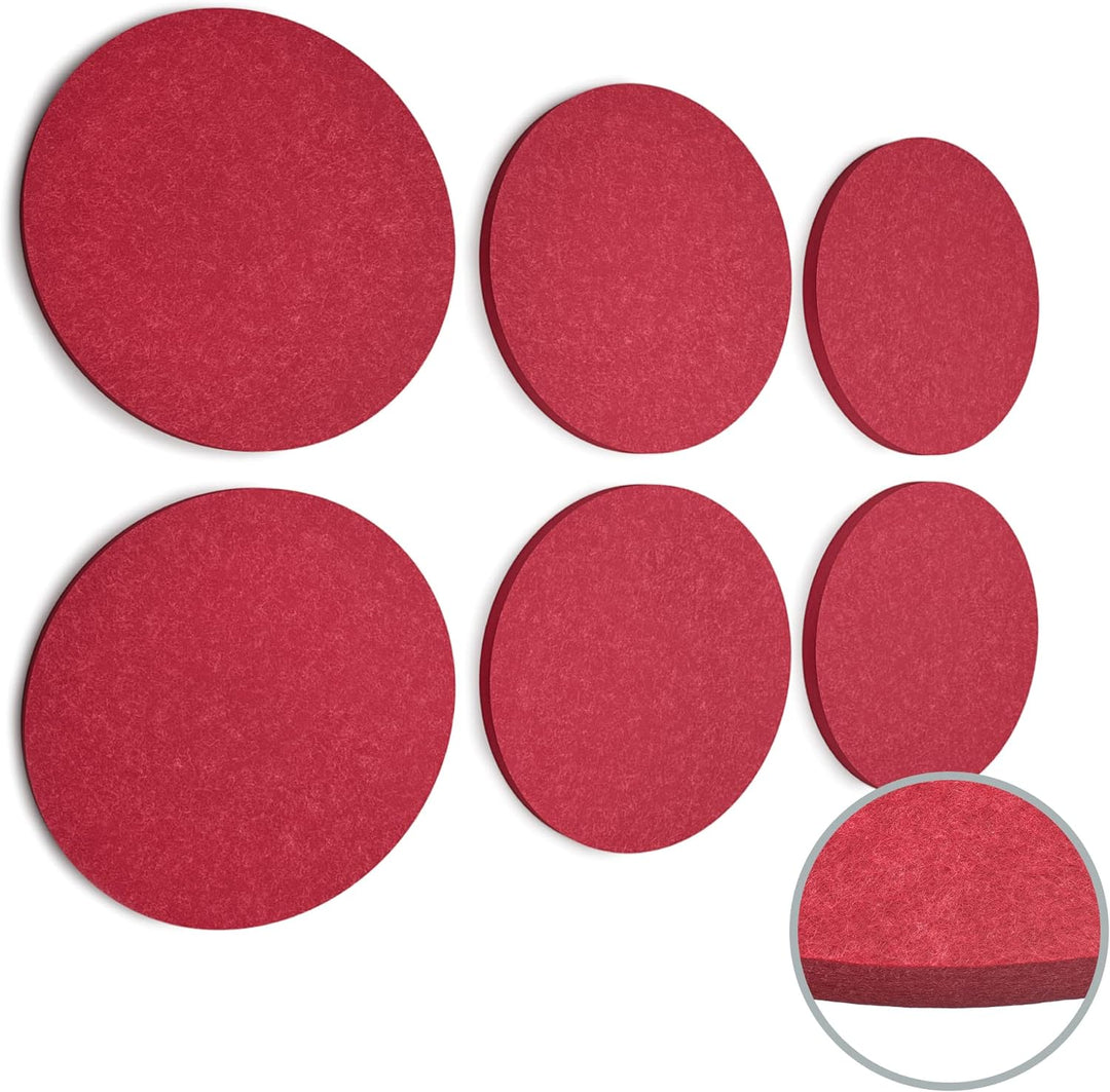 vilz 6er Set Wand Akustikplatten selbstklebend 100% recycelter Filz - Absorber zur Akustikverbesseru