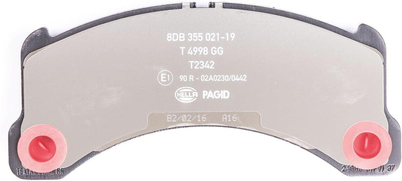 HELLA PAGID 8DB 355 021-191 Bremsbelagsatz - T2342 - Dicke/Stärke: 17.4mm - Bremssystem: Brembo - fü