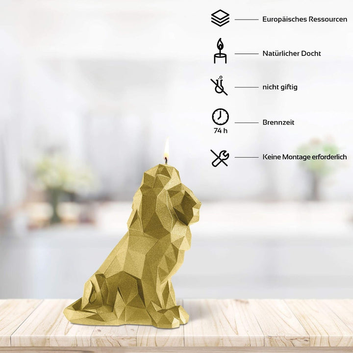 Candellana Handmade Lion Low-Poly Kerze Geschenk- Lustig - Dekorative Kerze - Home Décor - Geschenke