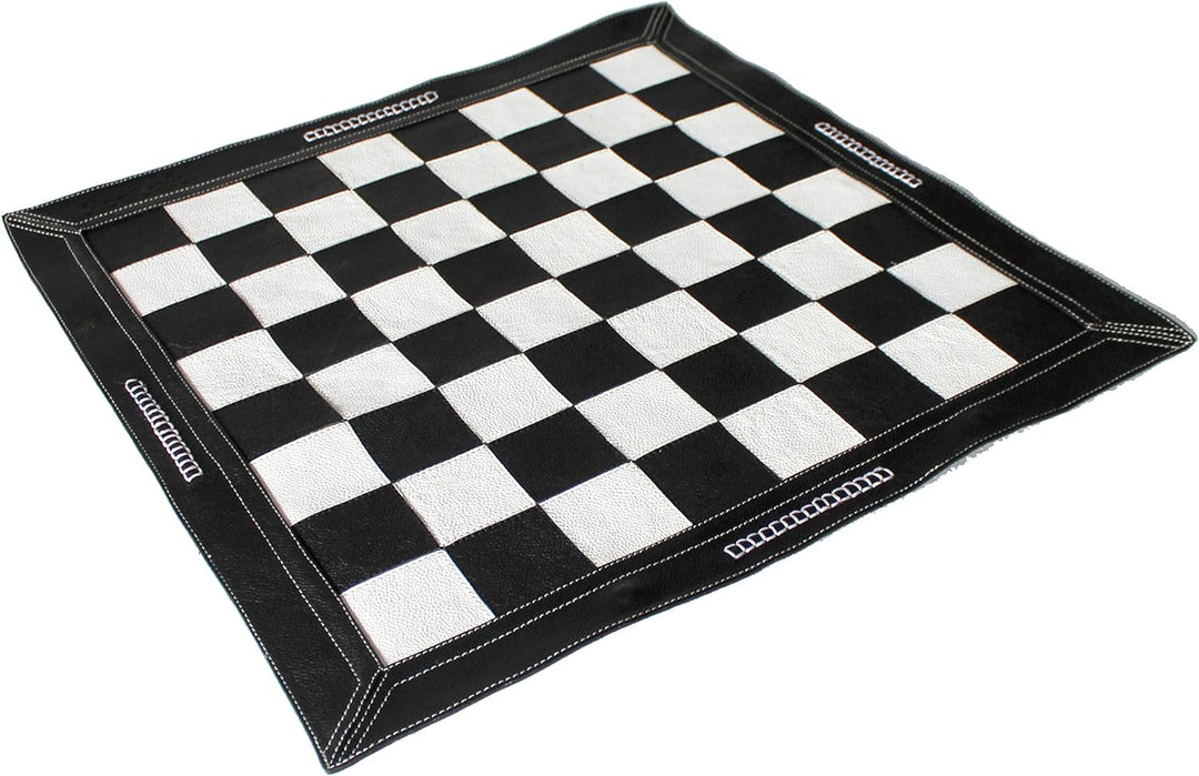 StonKraft 19 "x 19" Echtes Leder Schach - Schwarze Farbe | Roll-up Schach | Turnier Schach