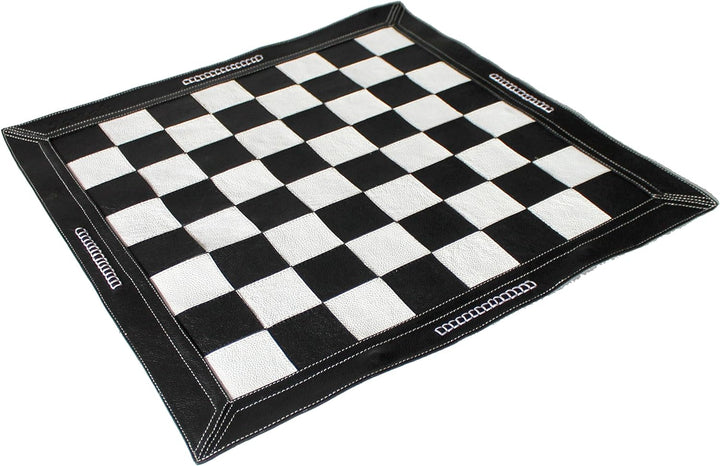 StonKraft 19 "x 19" Echtes Leder Schach - Schwarze Farbe | Roll-up Schach | Turnier Schach