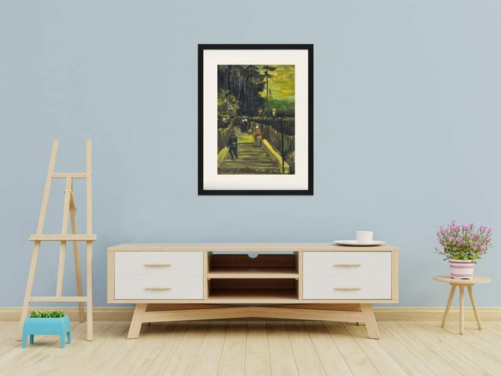 1art1 Vincent Van Gogh Poster Kleiner Weg Am Montmartre, 1886 Gerahmtes Bild Mit Edlem Passepartout