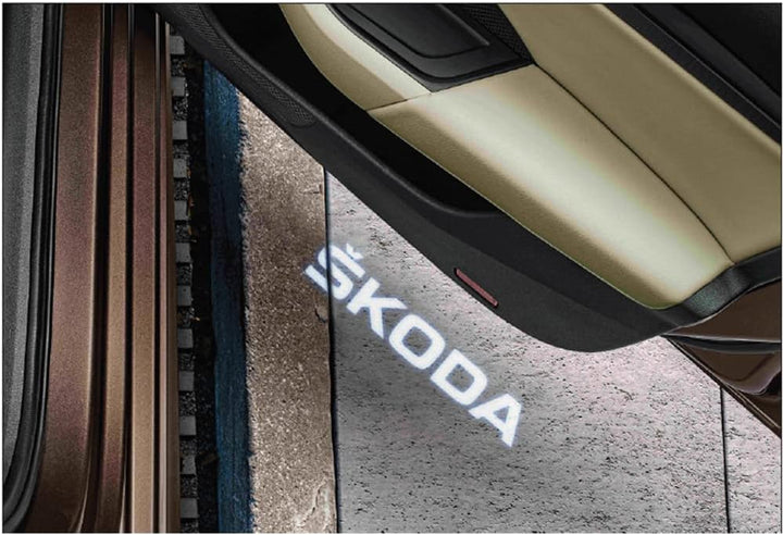 Skoda 5E3052133H Einstiegsleuchten LED Türleuchten Logo Projektor vorn, mit Projektion Markenschrift