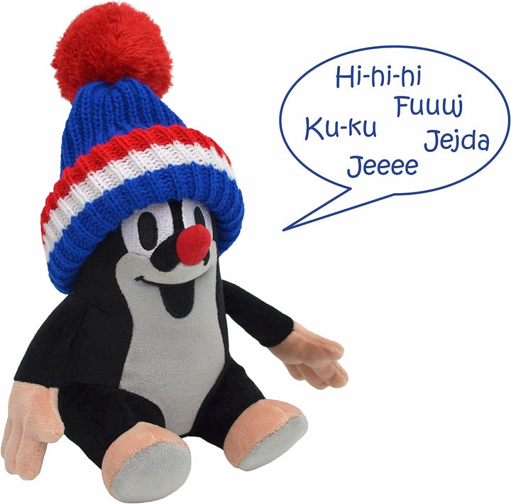 Plüschtier Kuscheltier 20 cm Original Der Kleine Maulwurf mit Blau Mütze, Sitzend Stofftier Schmuset