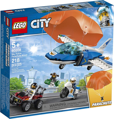 City Lego Sky Police Jet Fallschirm Verhaftung 60208 Bauset, Neu 2019 (218 Teile)