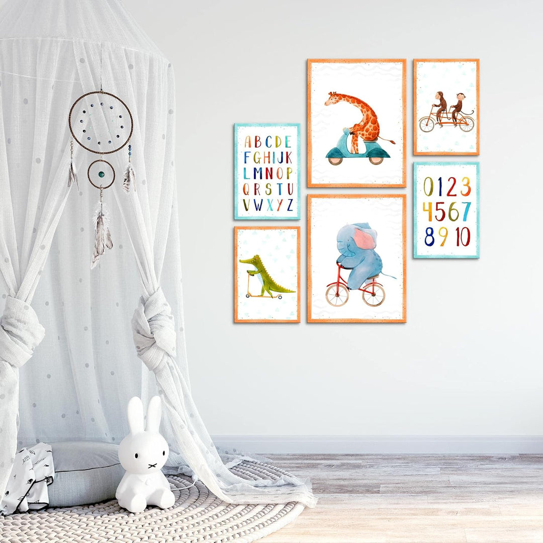 FERTIG ZUM AUFHÄNGEN - Wandbilder Set Kinderzimmer - Wohnzimmer Schlafzimmer Flur - Made in Germany