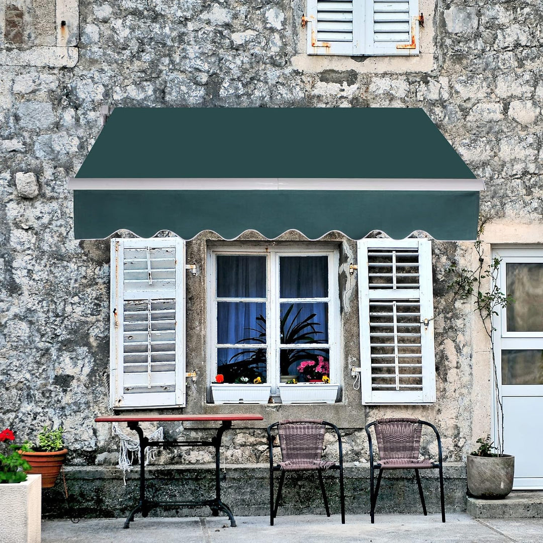 RELAX4LIFE Einziehbare Markise 2,5 x 2 m, Gelenkarmmarkise mit Handkurbel, Sonnenmarkise Winkel- & B