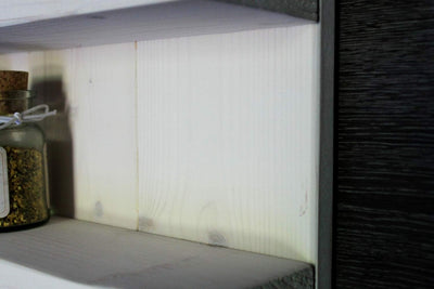 Dekorie Gewürzregal aus Holz - für die Wand oder stehend - Weiss (gebeizt) - 4 Stellflächen - 57 x 5