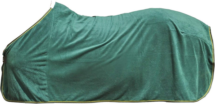 HKM 7901 Abschwitzdecke Polarfleece, Pferdedecke Weidedecke Stalldecke, 75-165 165 Grün / Gold, 165