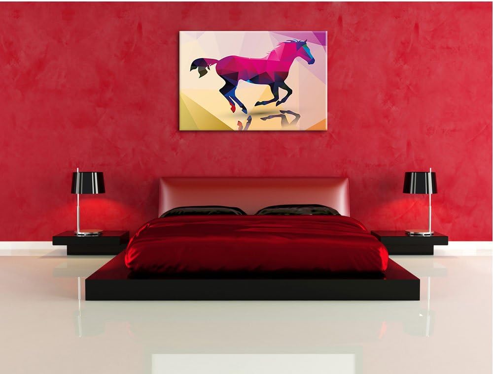 schönes Vector Pferd weiss, Format: 100x70 auf Leinwand, XXL riesige Bilder fertig gerahmt mit Keilr