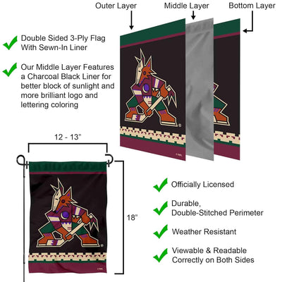 WinCraft Coyotes Doppelseitige Gartenflagge