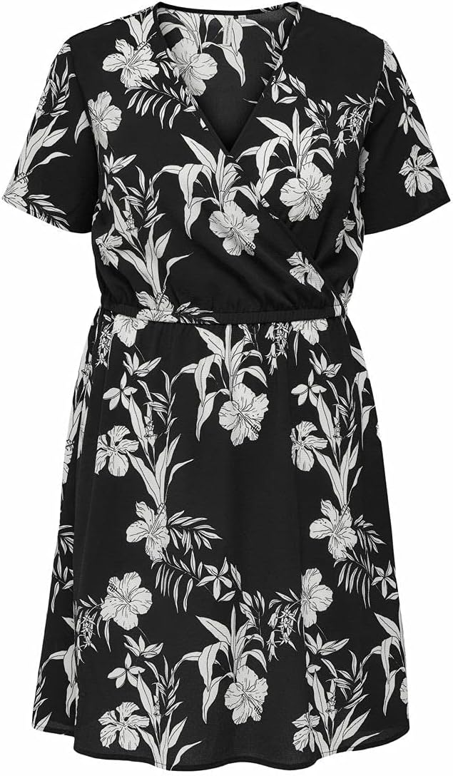 ONLY Carmakoma Female Kleid Curvy Wickeleffekt 48Black