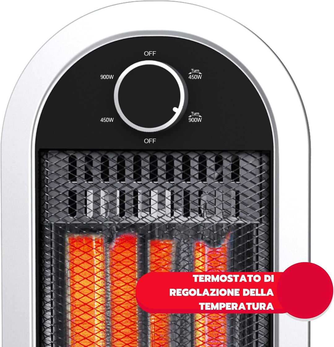 ARDES - AR4B01 Oszillierender Kohleheizer TIZZO 900W, Kohleheizer mit geringem Verbrauch, elektrisch