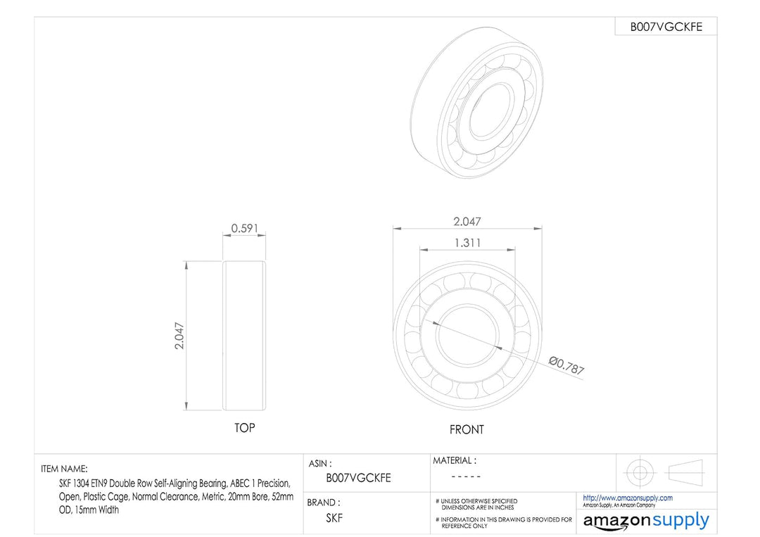 SKF 1304 ETN9 selbstausrichtendes Kugellager