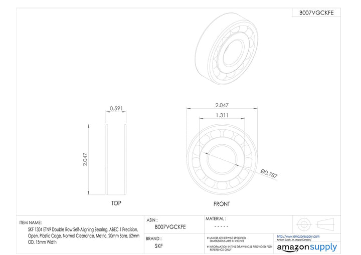 SKF 1304 ETN9 selbstausrichtendes Kugellager