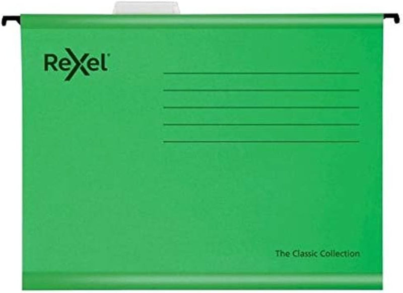 Rexel 2115591 Hängemappe Classic, Foolscap, verstärkt, Grün, grün