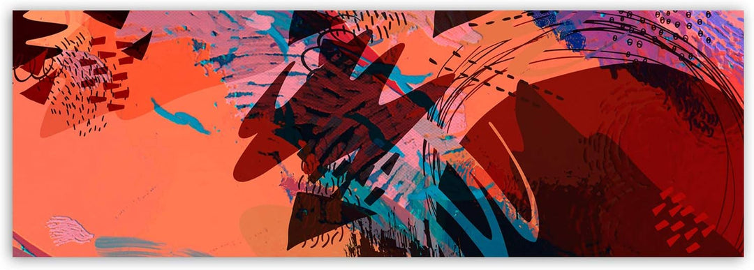 Wandbild XXL Farbenfrohes design Deko Kunst Bilder Stilvoll Orange 150x50 cm Deco panel 150x50 cm H,