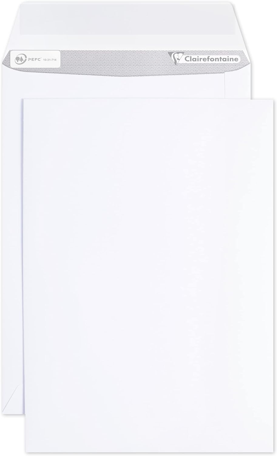 Clairefontaine 8044C - Karton mit 250 Versandtaschen weiss B5-176x250mm, selbstklebend, 90g, 1 Karto