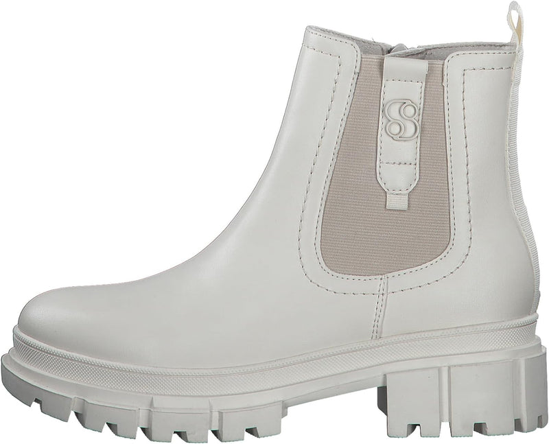 s.Oliver Damen Chelsea Boots aus Kunstleder Plateau 36 EU Cream, 36 EU Cream