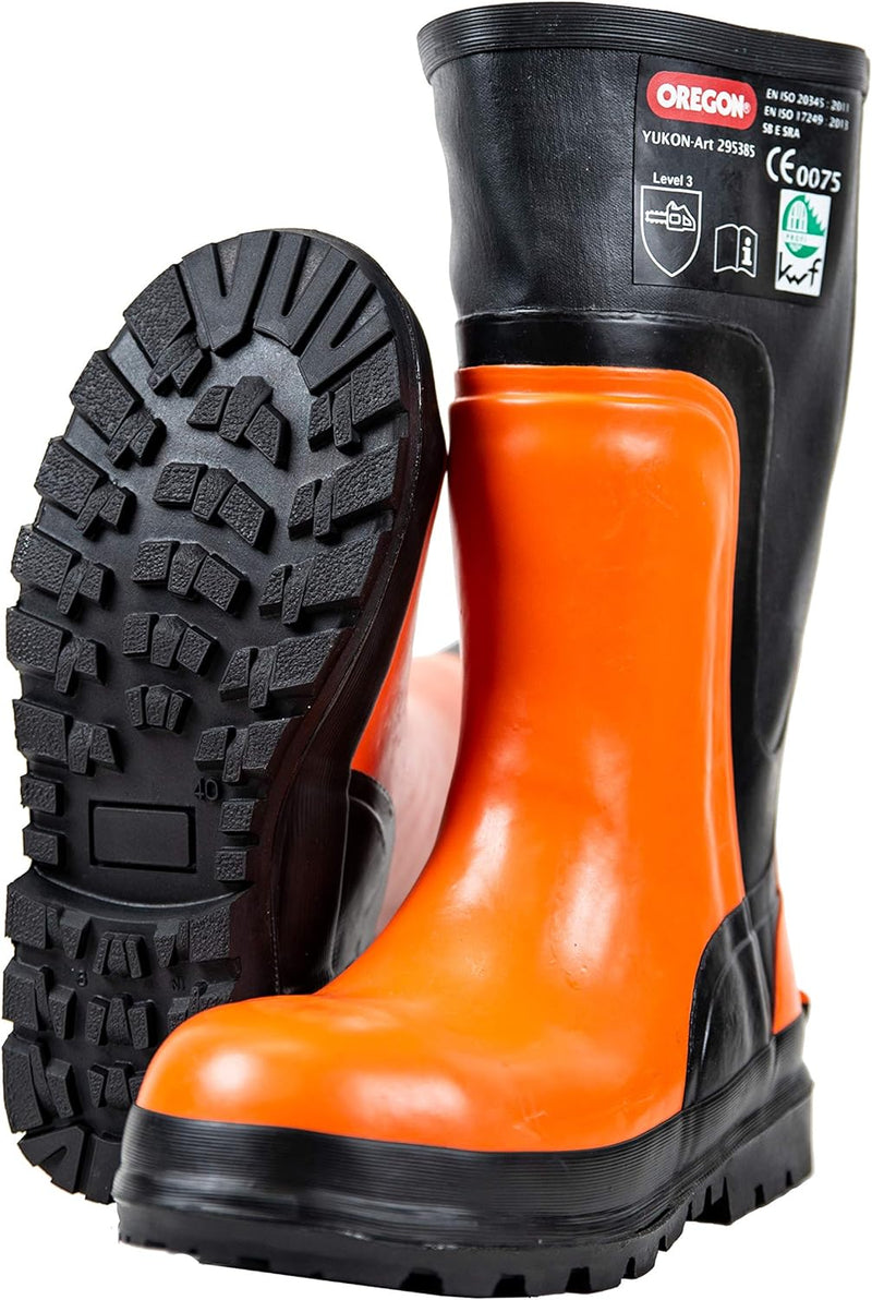 Oregon Kettensägen-Schnittschutz-Gummistiefel aus Natutkautschuk, mit Stahlkappen (Grösse 48) 48 EU,