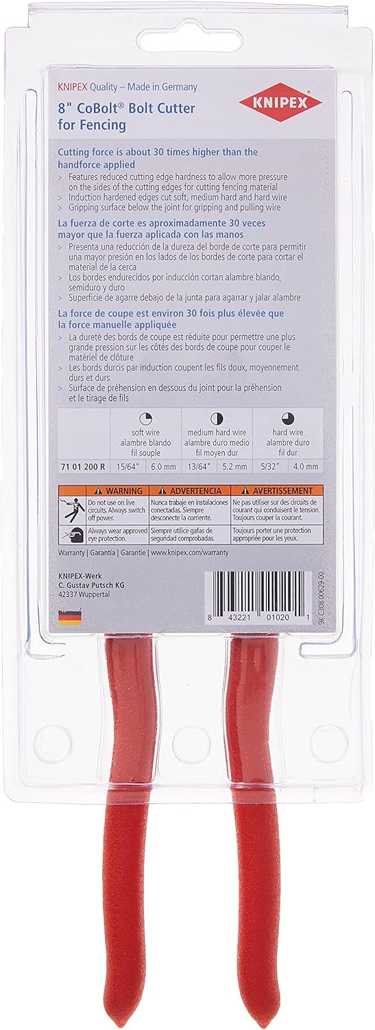 Knipex 71 01 200 R SBA High Leverage CoBolt Cutters, Zaunschneider