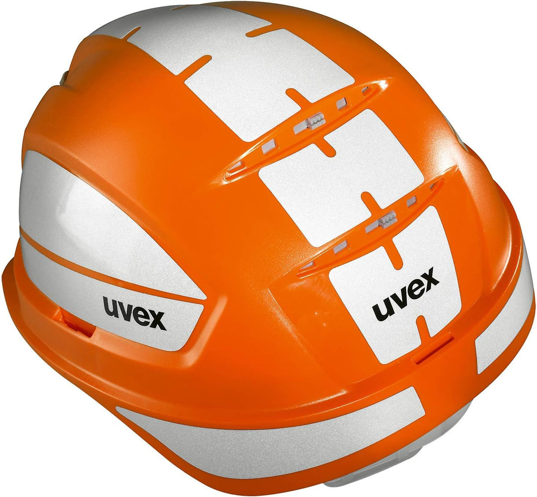Uvex Pheos B-WR Schutzhelm - Reflektierender Arbeitshelm für die Baustelle - Orange