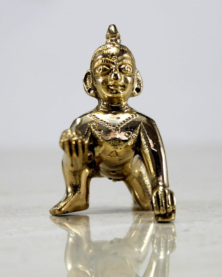 Stonkraft – 5,5 cm Messing Gopal Laddoo/Baby Krishna – Messing Laddu Gopal Kishan Baby Krishna Thaku