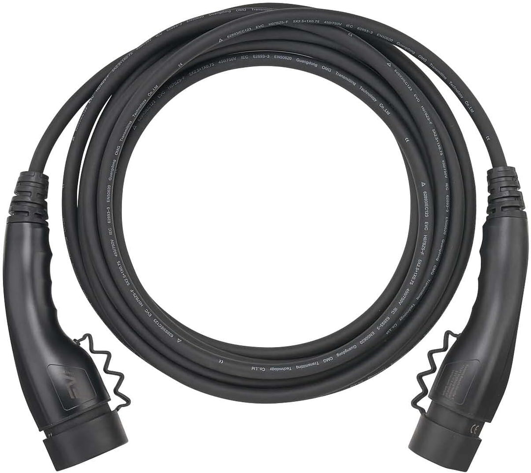 EV1 Typ 2 Ladekabel Elektroauto 11kW 16A 7 Meter 3-phasig Kabel mit IP55 zum Laden für Hybrid & E-Au