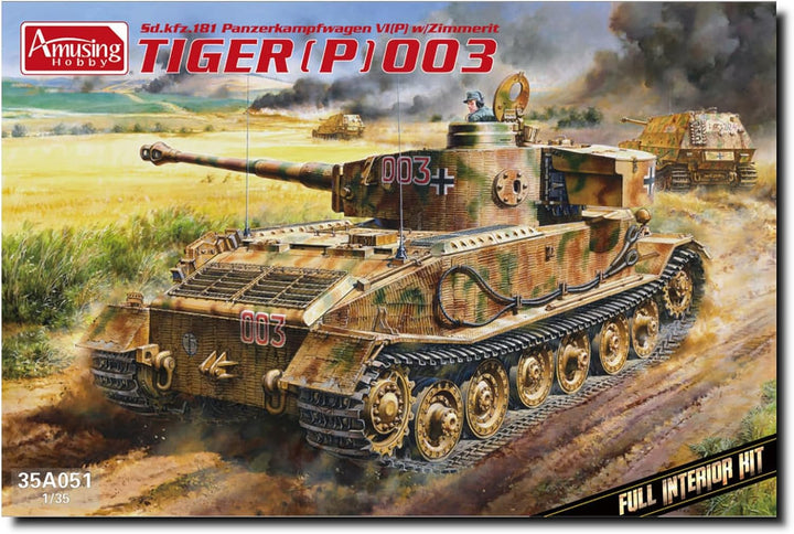 Amusing Hobby 35A051 PzKpfwg.VI Tiger(P) 003 mit Zimmerit und Full Interior - Massstab 1:35 Modellba