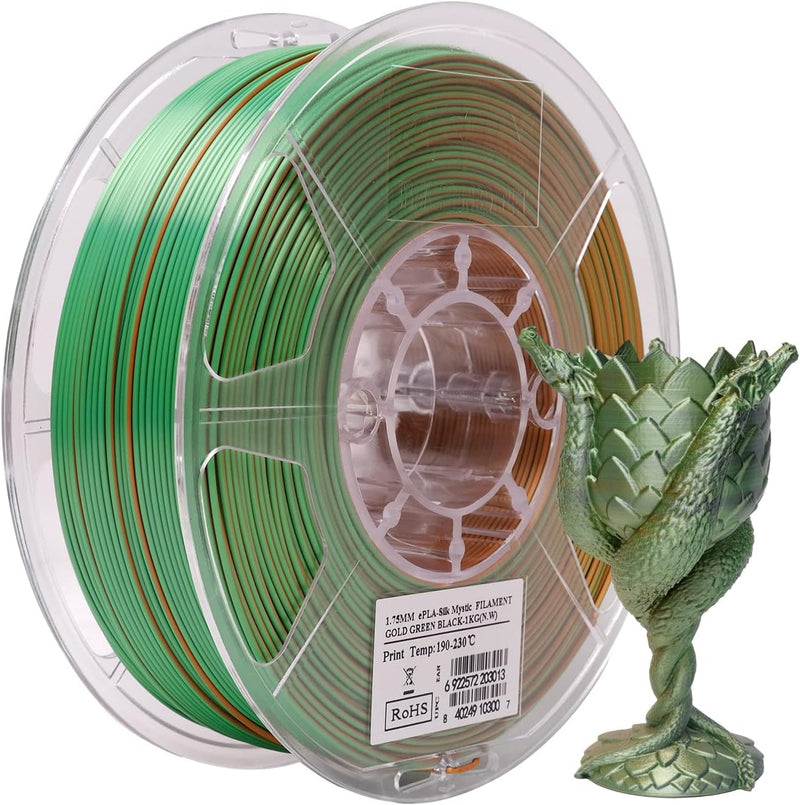 eSUN Seide Dreifarbiges PLA Filament 1.75mm, Glänzende Seide Mystic PLA 3D Drucker Filament, 1KG Spu