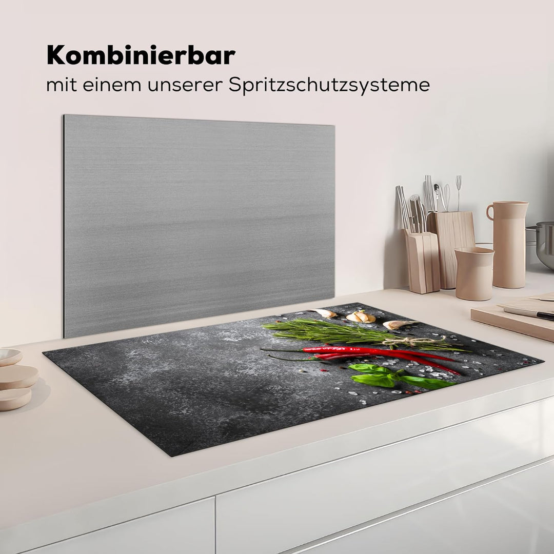 KitchenYeah© Herdabdeckplatte Einteilig Küche Kochfeld Abdeckung Ceranfeld Herdplattenabdeckung Aufr