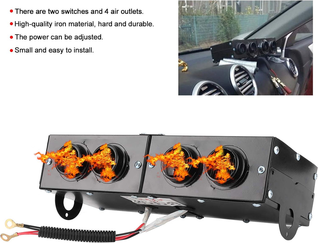 Auto Heizung 12v, 12v Defogger Auto 4 Loch Heizlüfter 12V Defroster Defogger 150W / 300W einstellbar