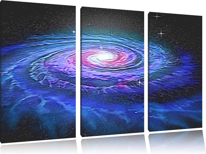 Sternenwirbel Galaxie Spezial 3-Teiler Leinwandbild 120x80 Bild auf Leinwand, XXL riesige Bilder fer