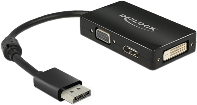 Delock 62656 Adapterkabel DisplayPort 1.1 Stecker > 1 x VGA + 1 x HDMI + 1 x DVI 24+1 schwarz