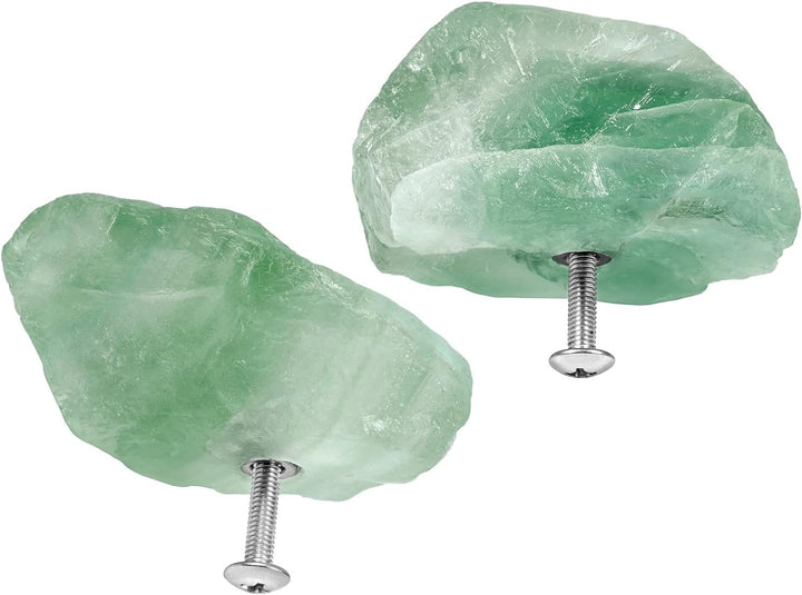 KYEYGWO 2 Stück Unregelmässigen Stein Möbelknöpfe mit Schraube, Heilung Kristall Schubladenknöpfe He