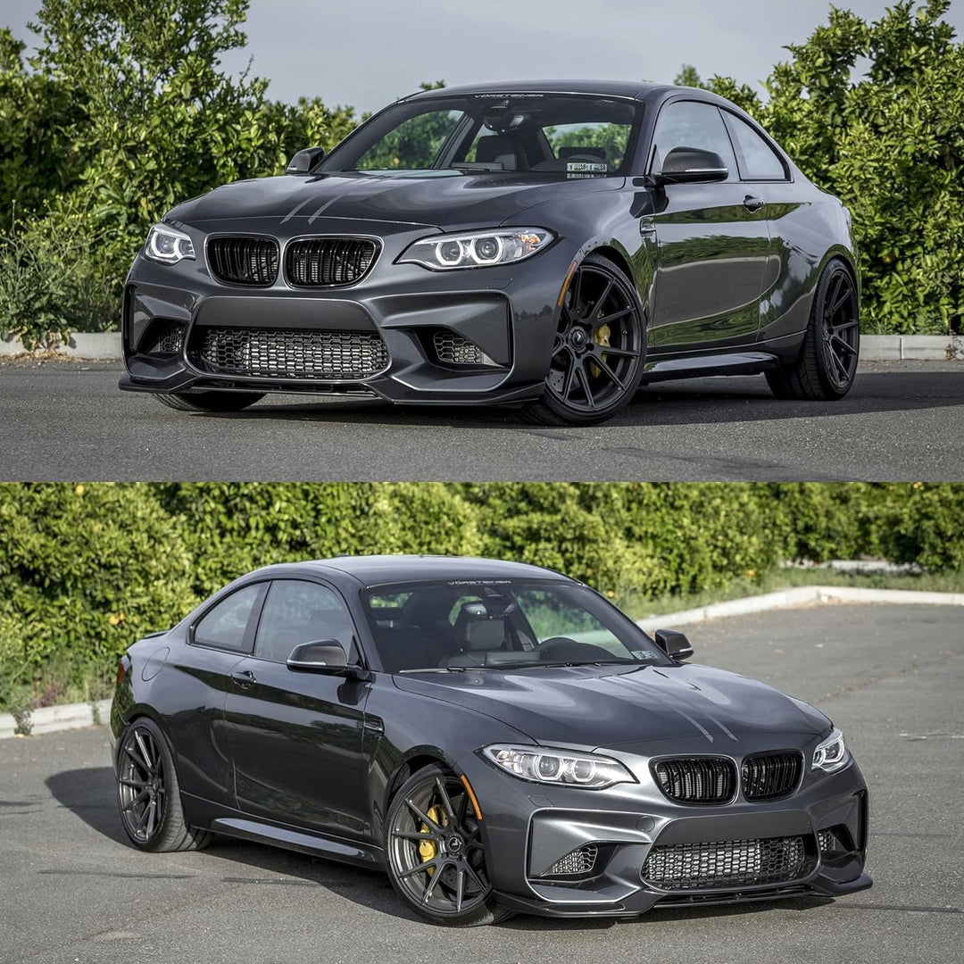 Gangying F22 Niere Schwarz,Kühlergrill Passt für BMW 2 Serie F22 F23 F87 M2 2014-2018 (Gloss Black A