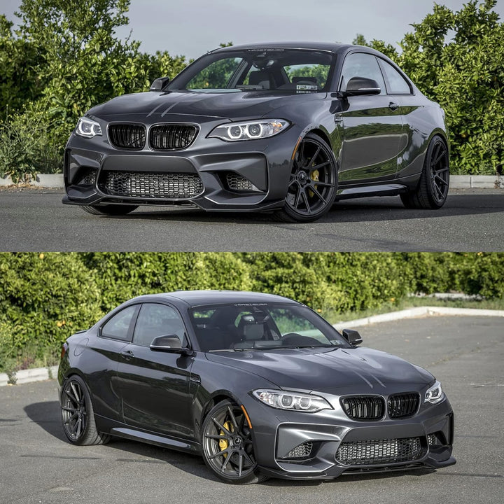 Gangying F22 Niere Schwarz,Kühlergrill Passt für BMW 2 Serie F22 F23 F87 M2 2014-2018 (Gloss Black A